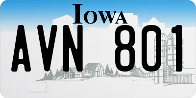 IA license plate AVN801
