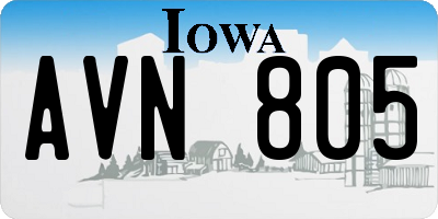 IA license plate AVN805