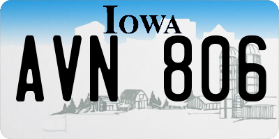 IA license plate AVN806