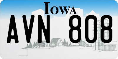 IA license plate AVN808