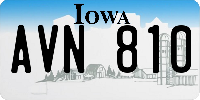 IA license plate AVN810