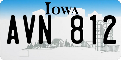 IA license plate AVN812