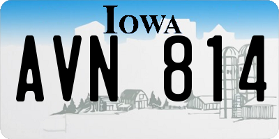 IA license plate AVN814