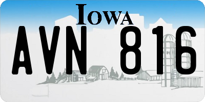 IA license plate AVN816
