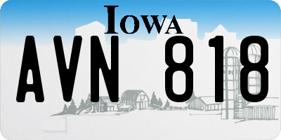 IA license plate AVN818