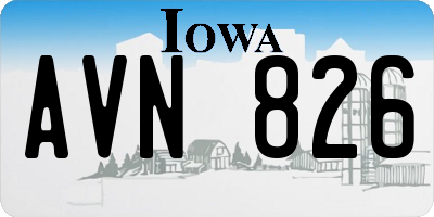 IA license plate AVN826
