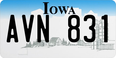 IA license plate AVN831