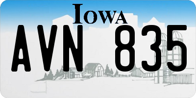 IA license plate AVN835