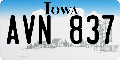 IA license plate AVN837