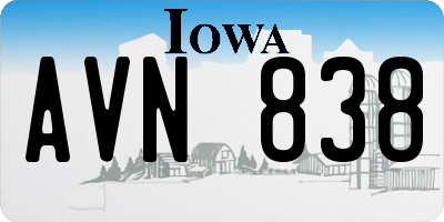 IA license plate AVN838