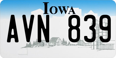 IA license plate AVN839