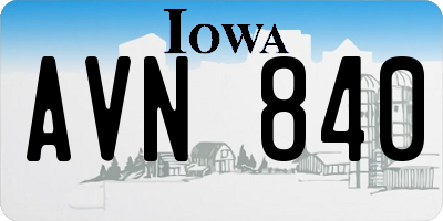 IA license plate AVN840
