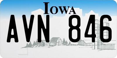 IA license plate AVN846