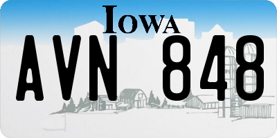 IA license plate AVN848