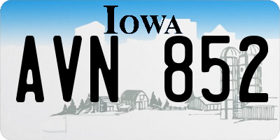 IA license plate AVN852