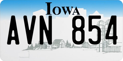 IA license plate AVN854