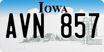 IA license plate AVN857