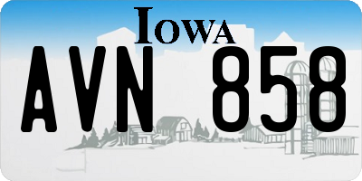IA license plate AVN858