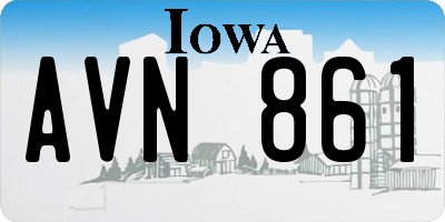 IA license plate AVN861