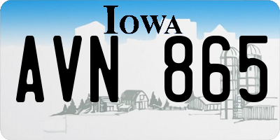 IA license plate AVN865