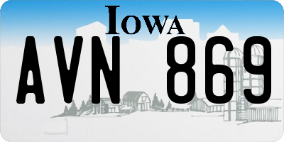 IA license plate AVN869