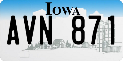 IA license plate AVN871