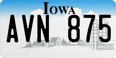 IA license plate AVN875