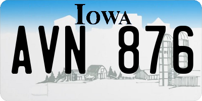 IA license plate AVN876