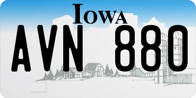 IA license plate AVN880