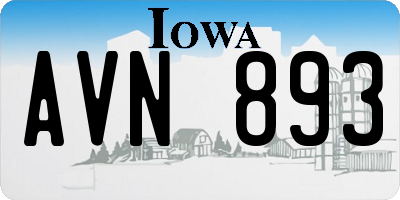 IA license plate AVN893
