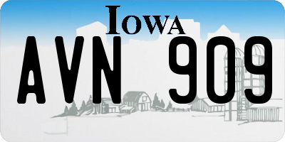 IA license plate AVN909