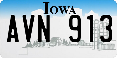 IA license plate AVN913