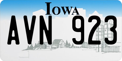 IA license plate AVN923