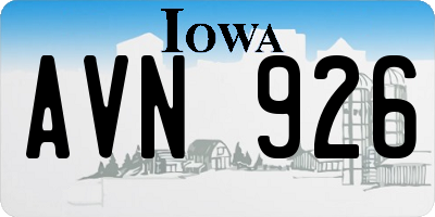 IA license plate AVN926