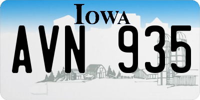 IA license plate AVN935