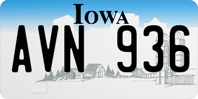 IA license plate AVN936