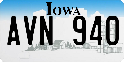 IA license plate AVN940