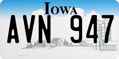 IA license plate AVN947