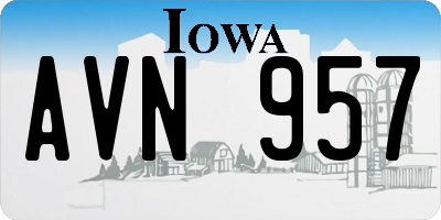 IA license plate AVN957