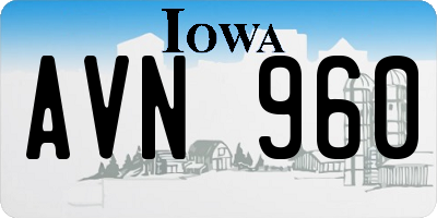 IA license plate AVN960