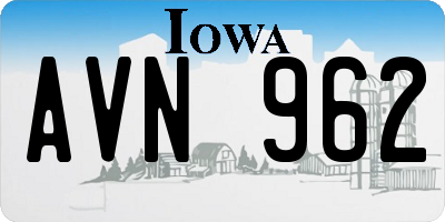 IA license plate AVN962