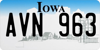 IA license plate AVN963
