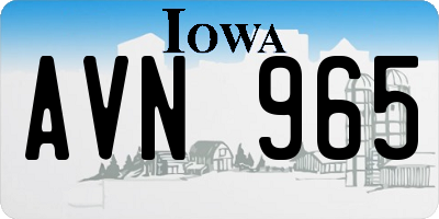 IA license plate AVN965