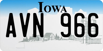 IA license plate AVN966