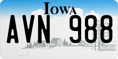 IA license plate AVN988