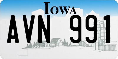 IA license plate AVN991