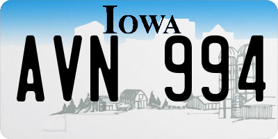 IA license plate AVN994
