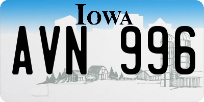 IA license plate AVN996