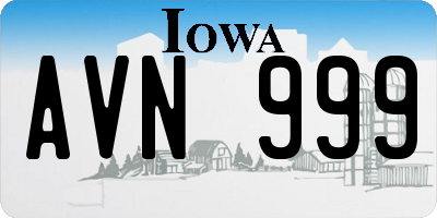 IA license plate AVN999
