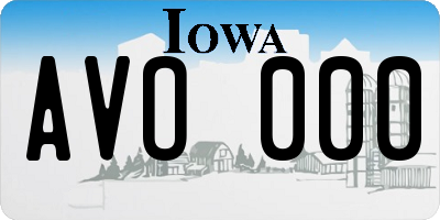 IA license plate AVO000